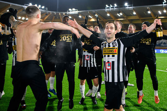 Landskronas spelare jublar