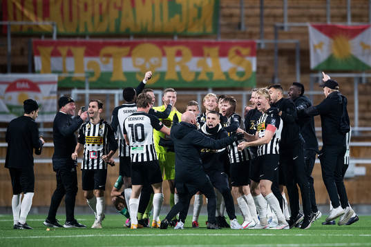 Landskronas spelare jublar
