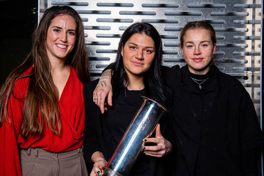 Goalkeeper Hannah Grace Seabert, Dejana Stefanovic and