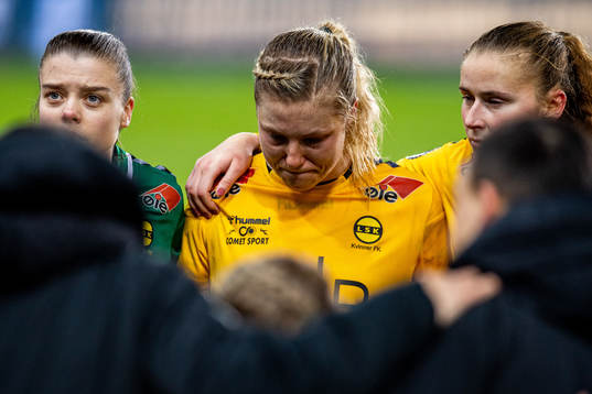Sophie Haug of LSK Kvinner looks dejected
