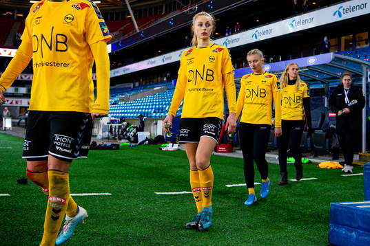 Mia Authen of LSK Kvinner looks dejected