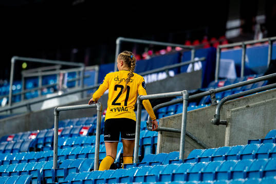 Thea Kyvåg of LSK Kvinner is being substituted