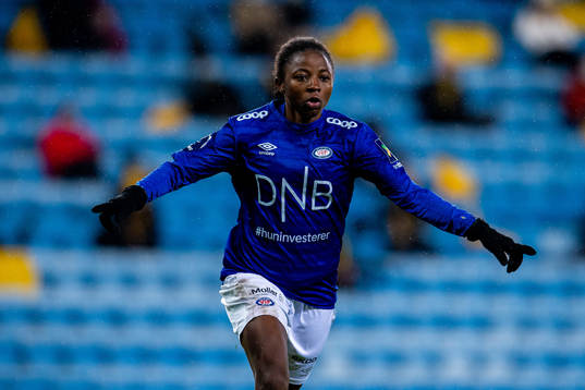 Ajara Njoya of Vålerenga celebrates