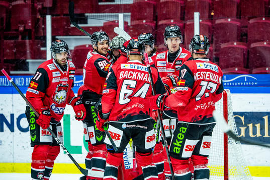 Malmö Redhawks spelare jublar
