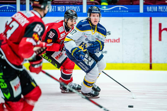 s Emil Johansson mot Malmö Redhawks Joseph Veleno