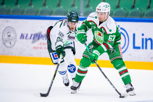 Rögles Leon Bristedt och Färjestads Per Åslund