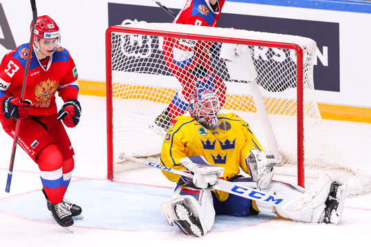 Goalkeeper Magnus Hellberg of Sweden looks dejected