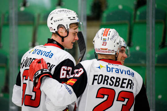 Malmö Redhawks Fredrik Händemark och Christoffer Forsberg