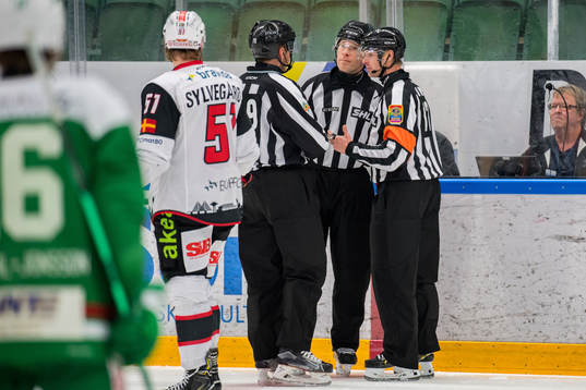 Domarna Henrik Pihlblad, Tobias Björk och Mikael Andersson