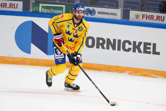 Klas Dahlbeck of Sweden during the Channel One Cup ice