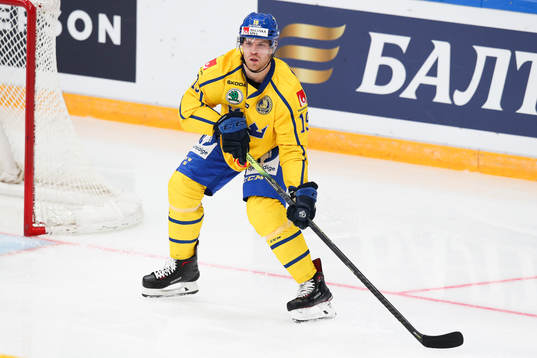 Oskar Lindberg of Sweden during the Channel One Cup ice