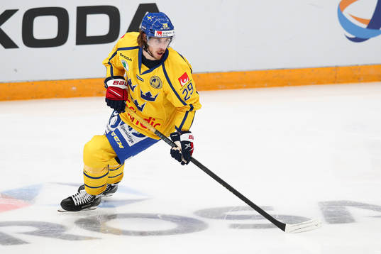 Mario Kempe of Sweden during the Channel One Cup ice
