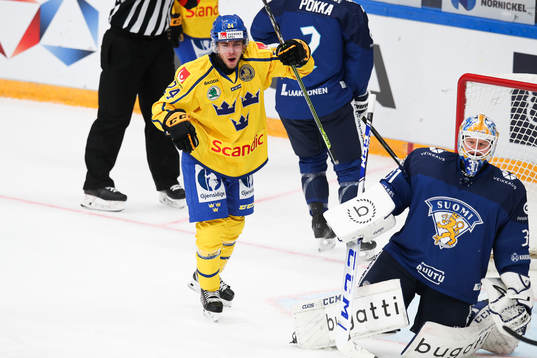 Andreas Wingerli of Sweden celebrates the 3-0 goal