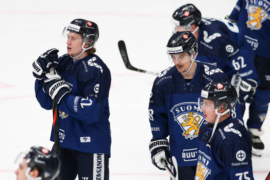 Robin Salo of Finland and Henri Ikonen of Finland  look
