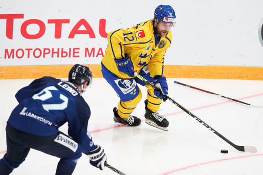Jacob Berglund of Sweden during the Channel One Cup ice