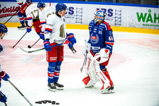 Oskarshamns målvakt Tex Williamsson och Joakim Thelin