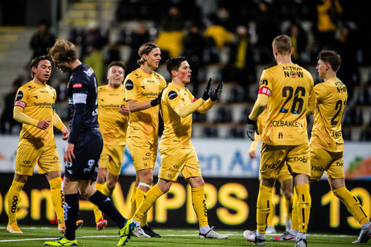 Sondre Brunstad Fet of Bodø/Glimt celebrates