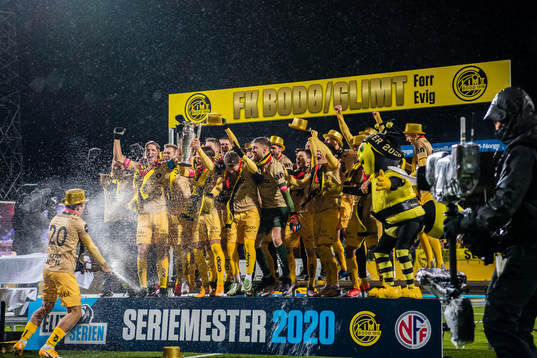 Fredrik André Bjørkan of Bodø/Glimt celebrates with his