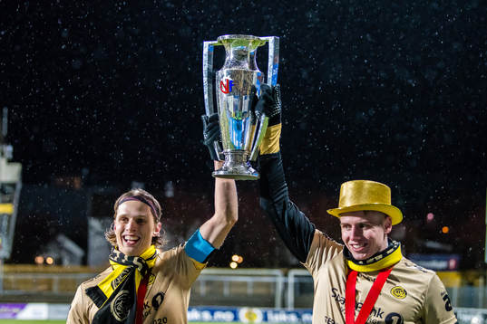 Ulrik Saltnes and Alfons Sampsted of Bodø/Glimt celebrates