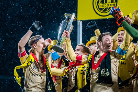 Ulrik Saltnes and Patrick Berg of Bodø/Glimt celebrates
