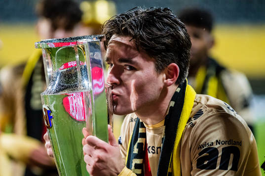 Hugo Vegard Vetlesen of Bodø/Glimt celebrates with the