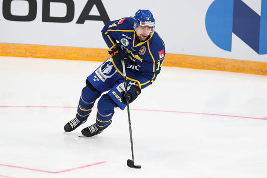 Emil Pettersson of Sweden during the Channel One Cup ice