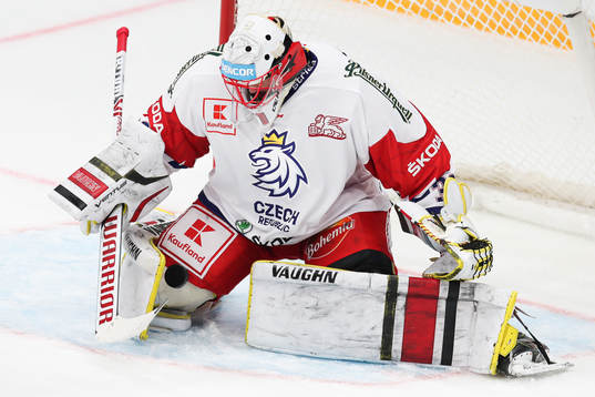 goalkeeper Simon Hrubec of Czech Republic