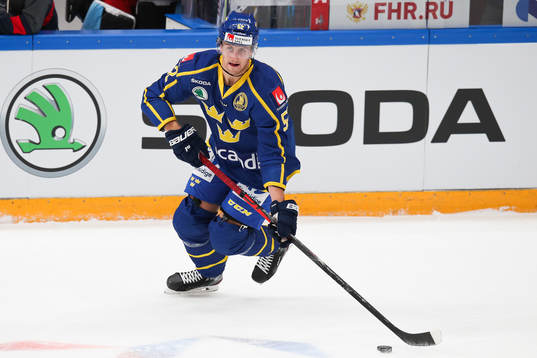 Philip Holm of Sweden during the Channel One Cup ice