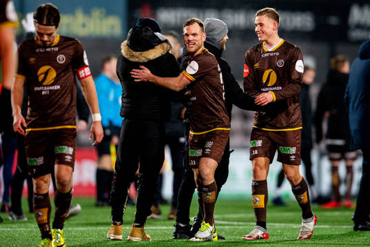 Stian Semb Aasmundsen of Mjøndalen celebrates