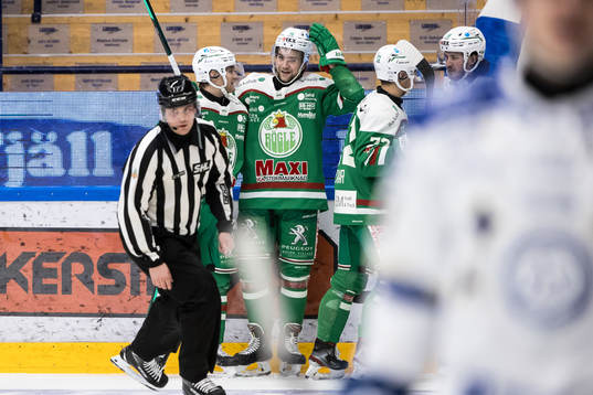 Rögle spelarna jublar