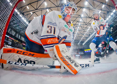 Växjös målvakt Erik Källgren och Joel Persson