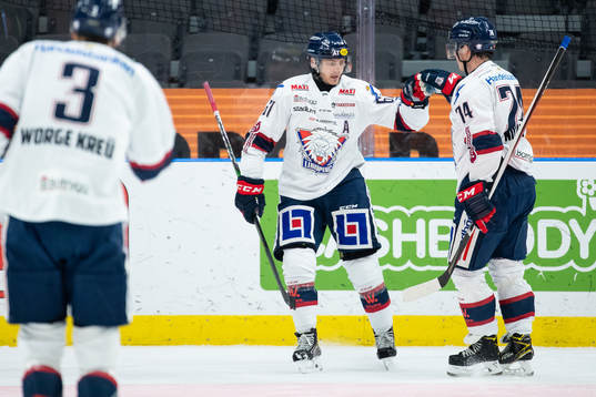 Linköpings Markus Ljungh jublar med Petteri Nikkilä