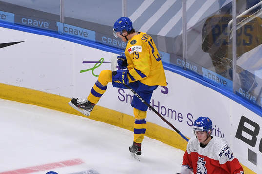 Albin Sundsvik celebrates the 2-1 game winning goal