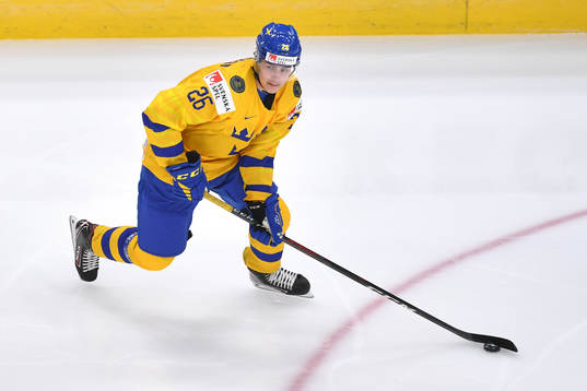 Alex Brännstam of Sweden prepares to make a pass