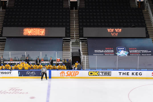 The Team Sweden bench