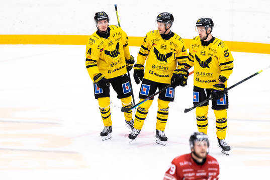 Västerås Fredrik Johansson jublar med lagkamrater