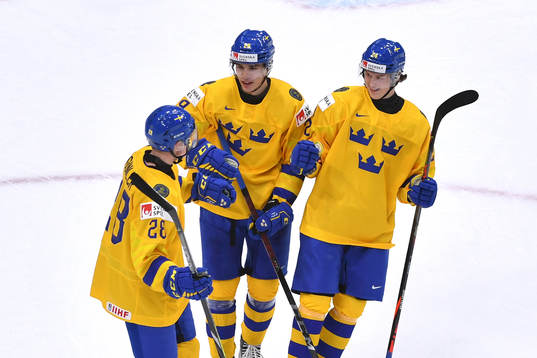 Noel Gunler, Oskar Olausson and Albin Sundsvik of Sweden