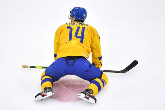 Arvid Costmar of Sweden stretches