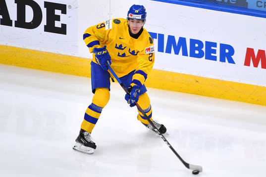 Albin Sundsvik of Sweden looks to make a pass