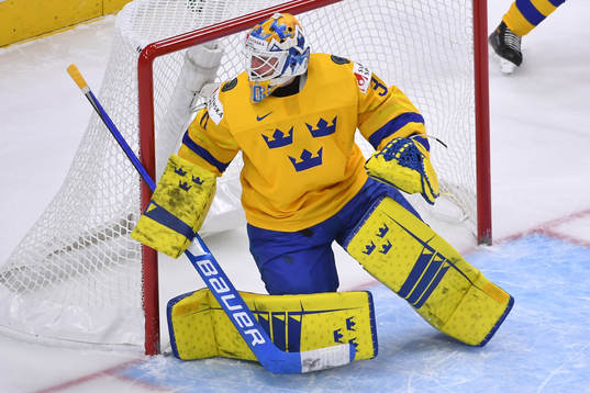 Hugo Alnefelt of Sweden watches the play in the corner