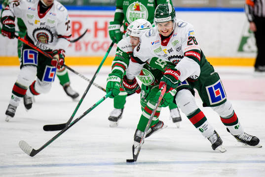 Rögles Simon Ryfors och Frölundas Johan Sundström