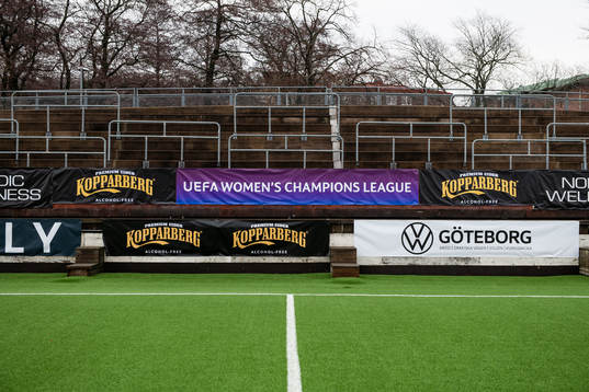 En skylt från UEFA Women’s Champions League-matchen mot