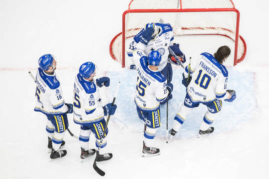 Leksands spelarna jublar
