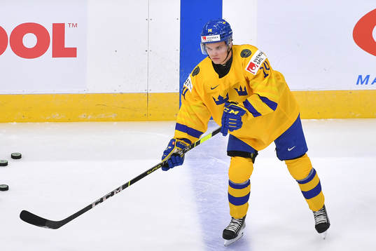 Arvid Costmar of Sweden warms up