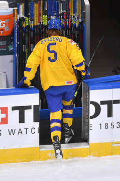 Philip Broberg leaves the ice