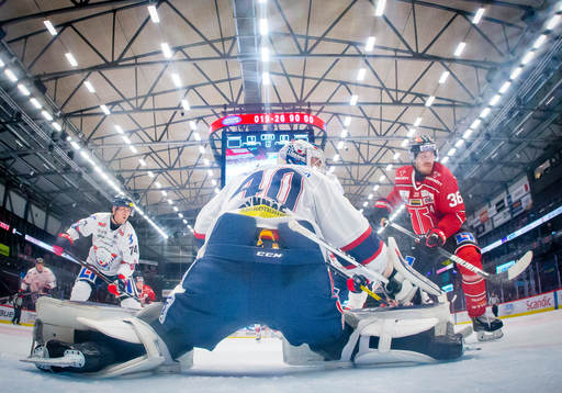 Linköpings Petteri Nikkilä, målvakt Jussi Rynnäs och