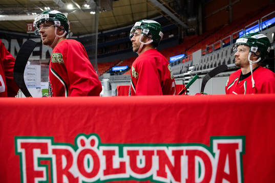 Frölundas Nicklas Lasu, Joel Lundqvist och Patrik Carlsson