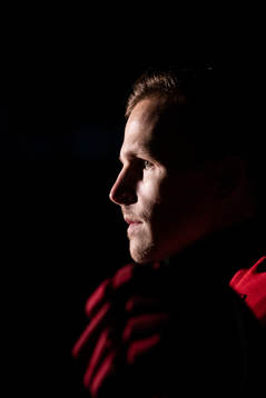 Frölundas Max Friberg innan ishockeymatchen i SHL mellan