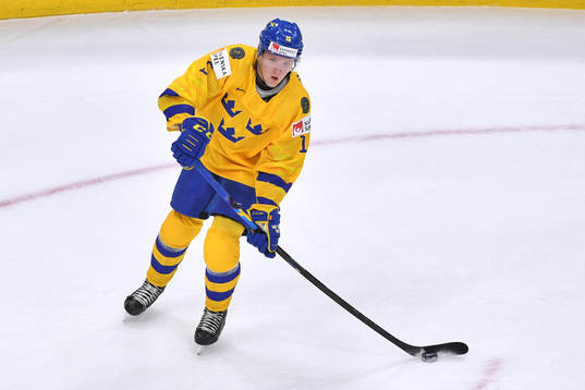 Simon Holmström of Sweden makes a pass