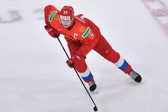 Vasili Podkolzin of Russia skates